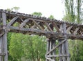 The historic railway bridge at Gundagai Royalty Free Stock Photo