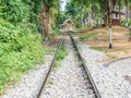 Historic railway train track in the forest Royalty Free Stock Photo