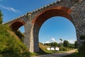 Historic railway viaduct near Glaznoty in Poland