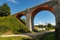 Historic railway viaduct near Glaznoty in Poland