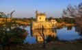 Historic Rani Padmavati Mahal in the middle of lake in Chittorgarh fort in Rajasthan, India Royalty Free Stock Photo