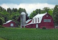 Historic Red barn in country setting Royalty Free Stock Photo