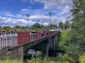 The historic Red Bridge spans the Polota River in Polotsk Royalty Free Stock Photo