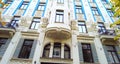 Historic residential district of Riga build in Art Nouveau style. Old residential houses. Royalty Free Stock Photo