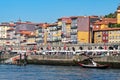 The bustling Ribeira Waterfront, Porto, Portugal.