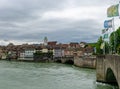 Historic river front old town of Rheinfelden on the Upper Rhine