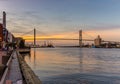 Historic River Street With The Tallmadge Bridge