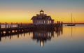 Roanoke Marshes Lighthouse in Manteo NC Royalty Free Stock Photo