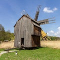Historic Romanian windmill near Sibiu Royalty Free Stock Photo