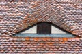 Historic roof detail seen in Rothenburg ob der Tauber