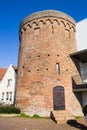 Historic round tower in the center of Hanseatic city Deventer