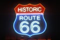 Historic Route 66 neon sign Royalty Free Stock Photo