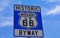 Historic route 66 highway sign in Missouri USA
