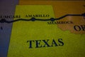 Historic route 66 map made from mosaic/ Mosaic floor with map design Royalty Free Stock Photo