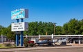 Historic route 66 motel next to the mother road. Tucumcari, New Mexico, US