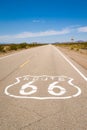 Historic Route 66 road in Californian desert.