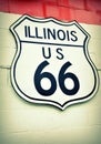 Historic Route 66 road sign. Royalty Free Stock Photo