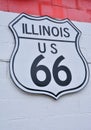 Historic Route 66 road sign. Royalty Free Stock Photo