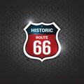 historic route 66 road sign. Vector illustration decorative design