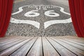 Historic Route 66 sign painted on asphalt of highway in Arizona - California Royalty Free Stock Photo