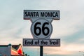 Historic Route 66 sign at Santa Monica California