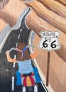 Historic Route 66, street painting Royalty Free Stock Photo