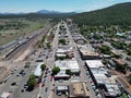 Historic Route 66 Main Street, Williams, Arizona, aerial view Royalty Free Stock Photo