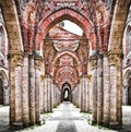 Historic ruins of an abandoned abbey