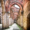 Historic ruins of an abandoned abbey