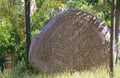 Historic rune stone at the castle in Trelleborg, Sweden Royalty Free Stock Photo