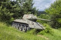 Historic russian tank T34 in The Death Valley, near Kapisova village, Slovakia Royalty Free Stock Photo