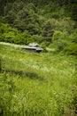 Historic russian tank T34 in The Death Valley, near Kapisova village, Slovakia Royalty Free Stock Photo