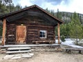 Historic rustic log building in national park Royalty Free Stock Photo