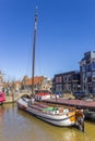 Historic sailing ship in the center of Harlingen