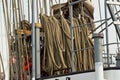 Historic sailing ship in Hamburg port Royalty Free Stock Photo