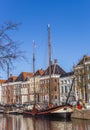 Historic sailing ship in the Hoge der aa canal of Groningen