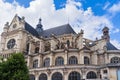 historic saint eustache church exterior in paris Royalty Free Stock Photo