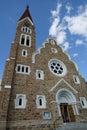 Historic sandstone landmark and Lutheran church in Windhoek, Namibia Royalty Free Stock Photo