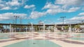Splash pad at Fort Mellon Park, a public park in historic Sanford, Florida Royalty Free Stock Photo