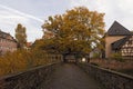 Historic schlossplatz in frankfurt hoechst in autumn germany
