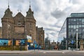 Historic Scottish Baronial style buildings of Old Surgical Hospital, now being restored for University of Edinburgh, Scotland, UK