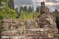 Historic sculpture of Jesus Christ and his disciples on the Mount of Olives in the garden of Gethsemane. Royalty Free Stock Photo