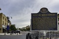 Historic sign explaining the origins of Montgomery