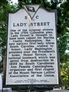 Historic Sign Placard; Naming of Lady Street in Columbia, South Carolina