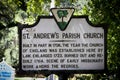 Historic sign for St. Andrew's Parish Church