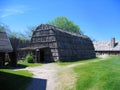 Traditional Huron Wendat Longhouse at Sainte Marie among the Hurons near Midland, Ontario, Canada