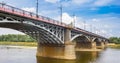 Historic Slasko-Dabrowski Bridge over the Wisla river in Warsaw