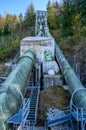 Historic Snoqualmie Falls hydroelectric plant penstock pipes