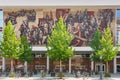 Historic socialist realist mural. Mosaic in the city center of Dresden.