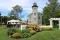 HIstoric Sodus Point Lighthouse surrounded by gorgeous landscaped gardens, Sodus Point, New York, summer, 2021